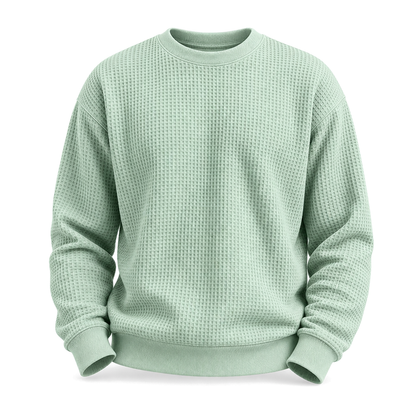 Classic Crewneck Waffle Sweatshirt Pullover