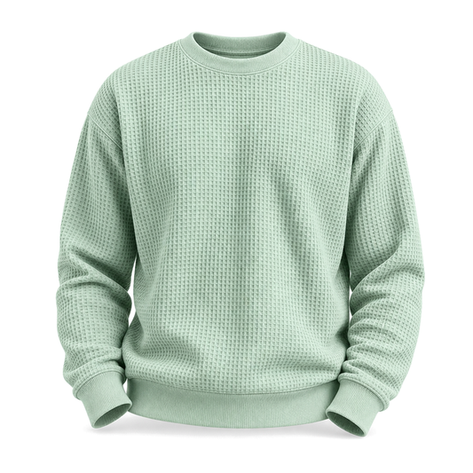 Classic Crewneck Waffle Sweatshirt Pullover