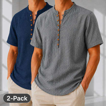 2-Pack Linen Popover Shirts