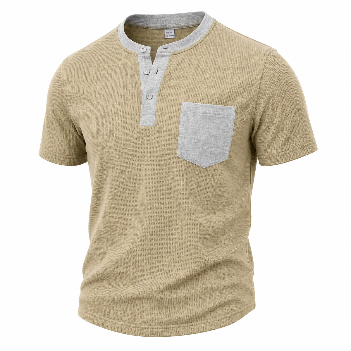 Men's Colorblock Waffle Henley T-Shirt