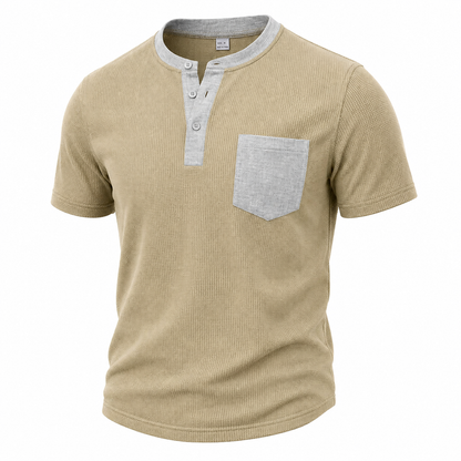 Men's Colorblock Waffle Henley T-Shirt