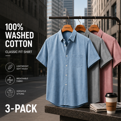 3-Pack Broken-In Cotton Shirts