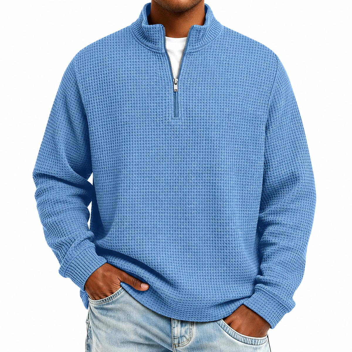 Classic Quarter Zip Waffle Polo