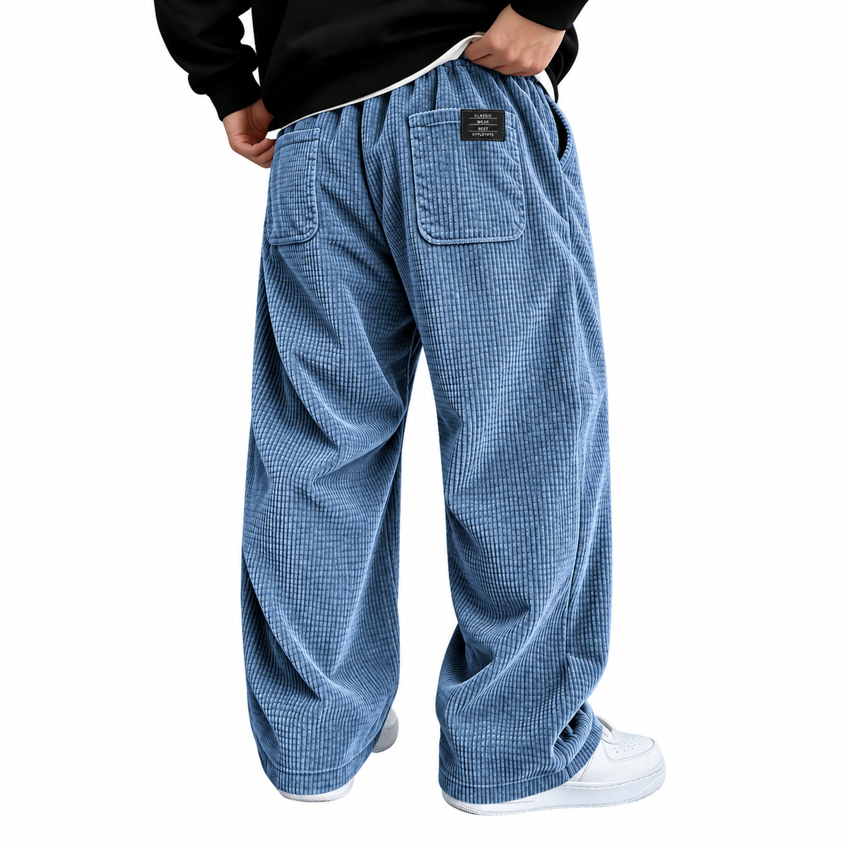 Textured Waffle Pants With Pockets