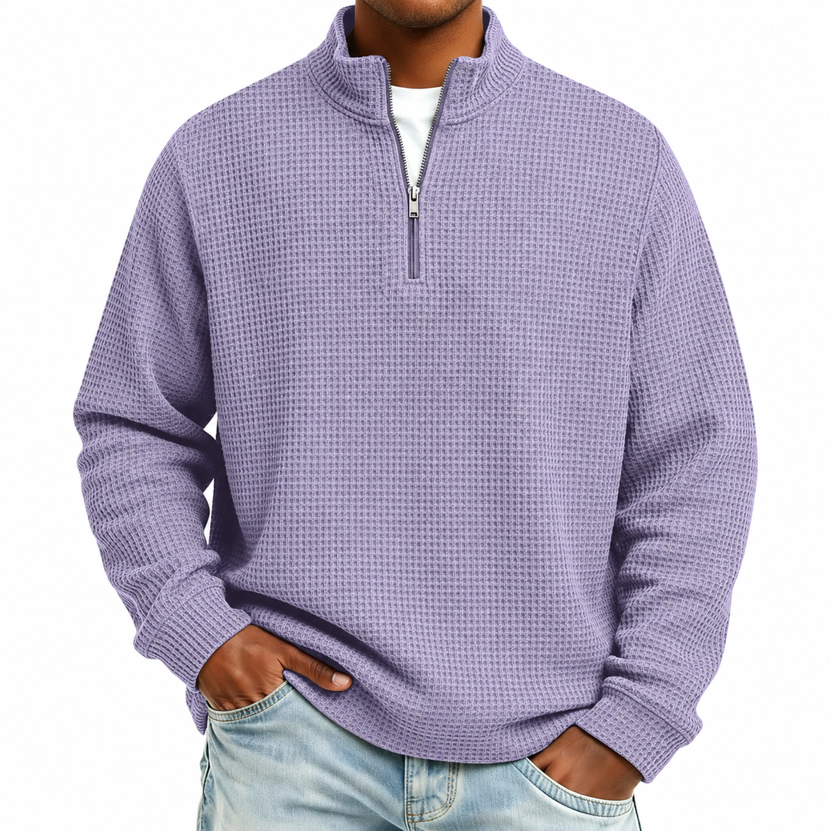 Classic Quarter Zip Waffle Polo