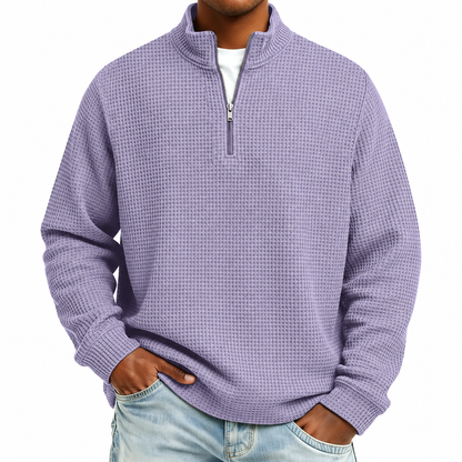 Classic Quarter Zip Waffle Polo