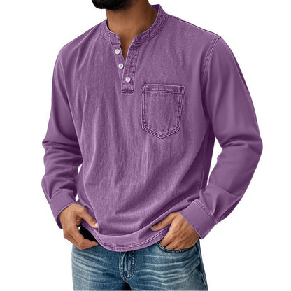 Broken-in 100% Cotton Henley Shirt