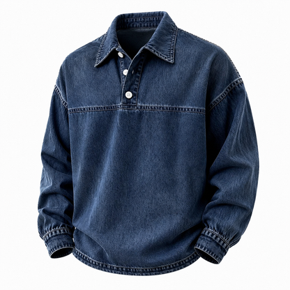 Retro Washed 100% Cotton Polo Shirt