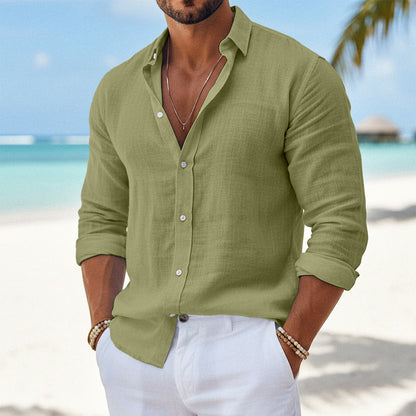 Long Sleeve Cotton Linen Shirt