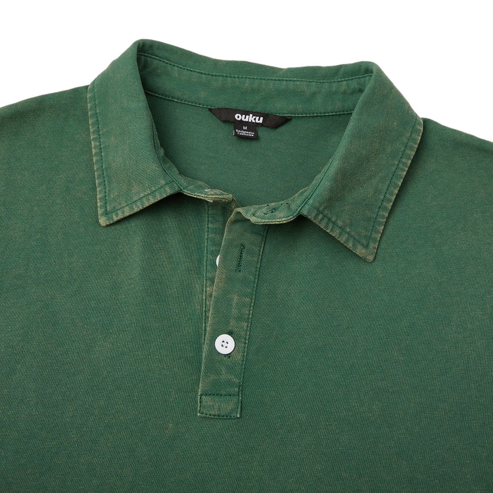 100% Cotton Acid Wash Polo Shirt