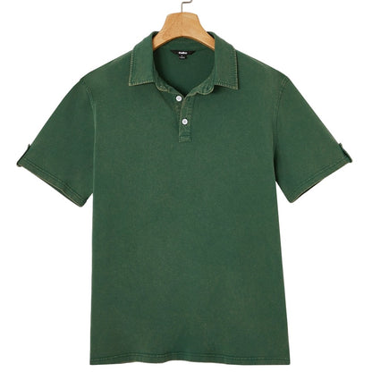 100% Cotton Acid Wash Polo Shirt