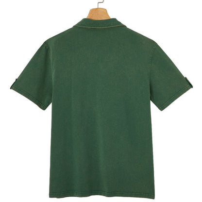 100% Cotton Acid Wash Polo Shirt
