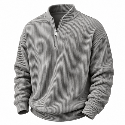 Soft Zipped Corduroy Henley Shirt