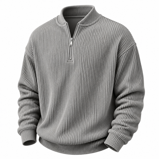 Soft Zipped Corduroy Henley Shirt