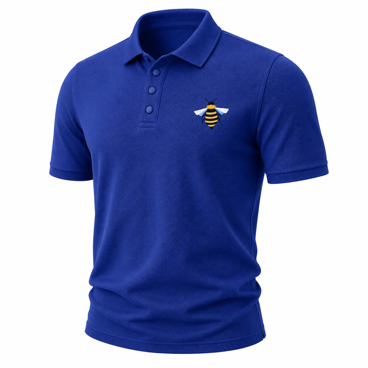100% Cotton Bee Embroidered Pique Knit Polo