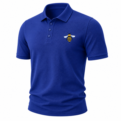 100% Cotton Bee Embroidered Pique Knit Polo