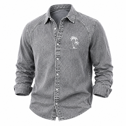 Comfort Palm Tree Washed Cotton Shirt