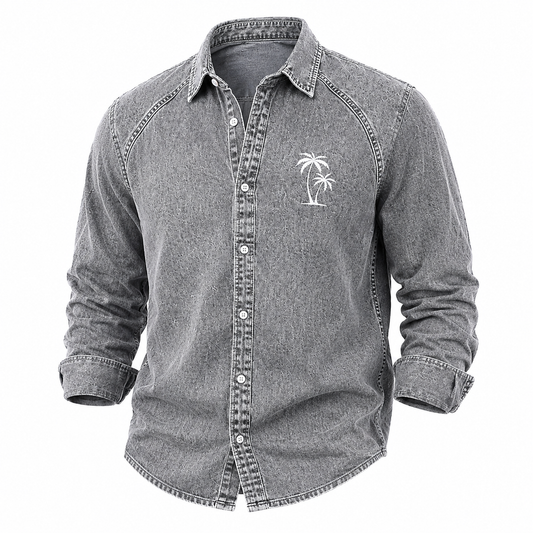 Comfort Palm Tree Washed Cotton Shirt