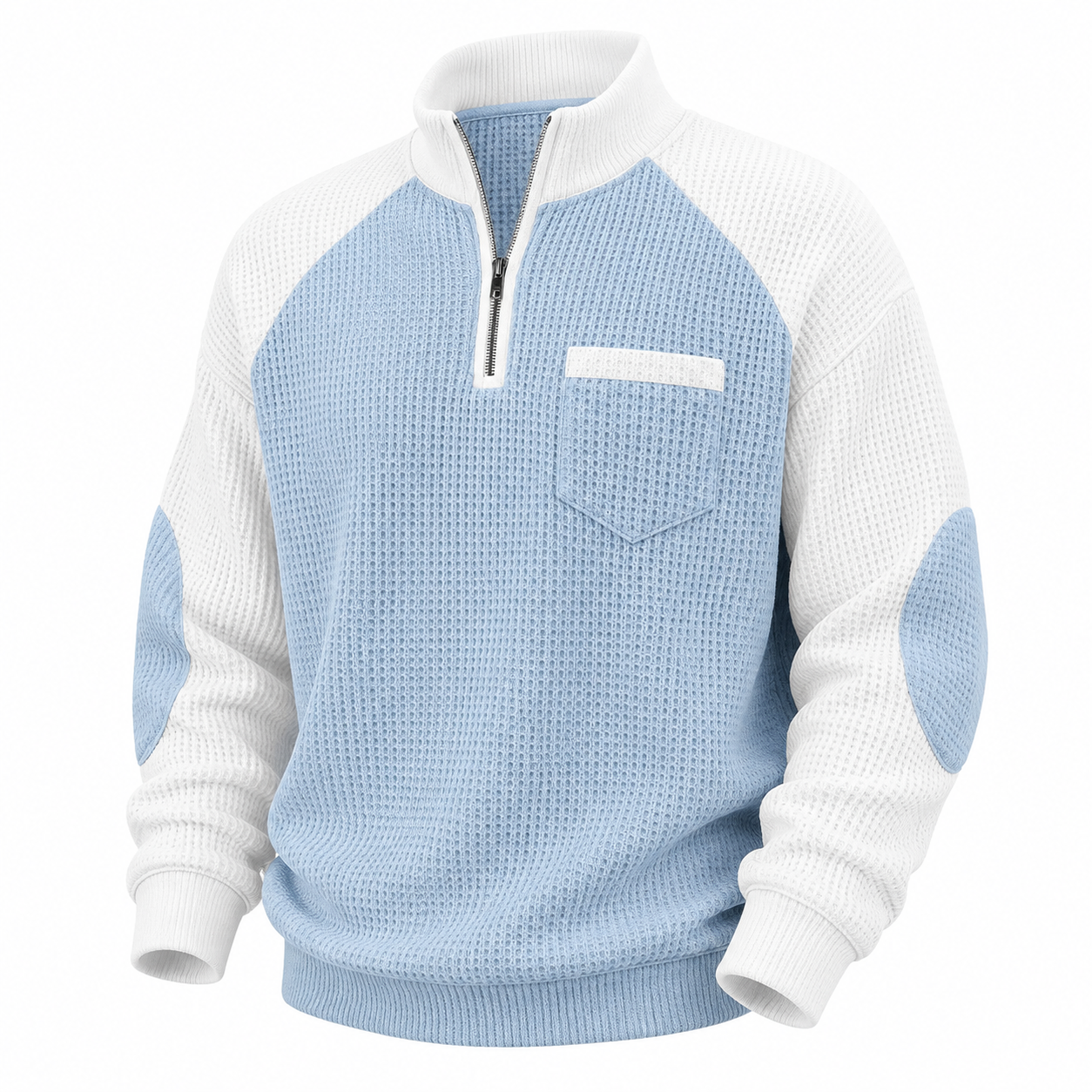 Colorblock Waffle Patchwork Polo Shirts