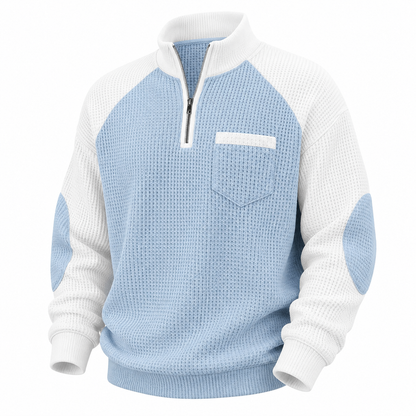 Colorblock Waffle Patchwork Polo Shirts