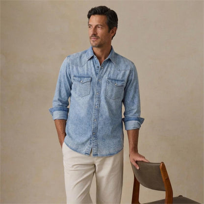 Broken-in Cotton Denim Shirt