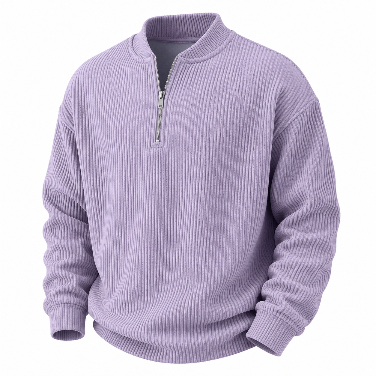 Soft Zipped Corduroy Henley Shirt