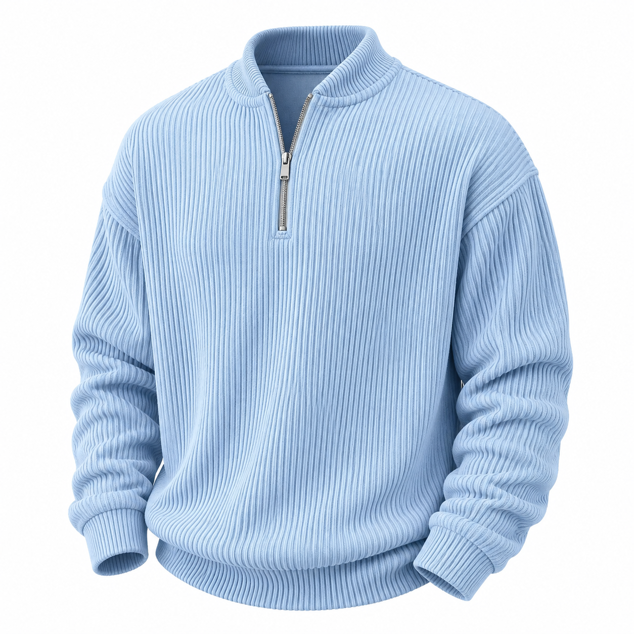 Soft Zipped Corduroy Henley Shirt
