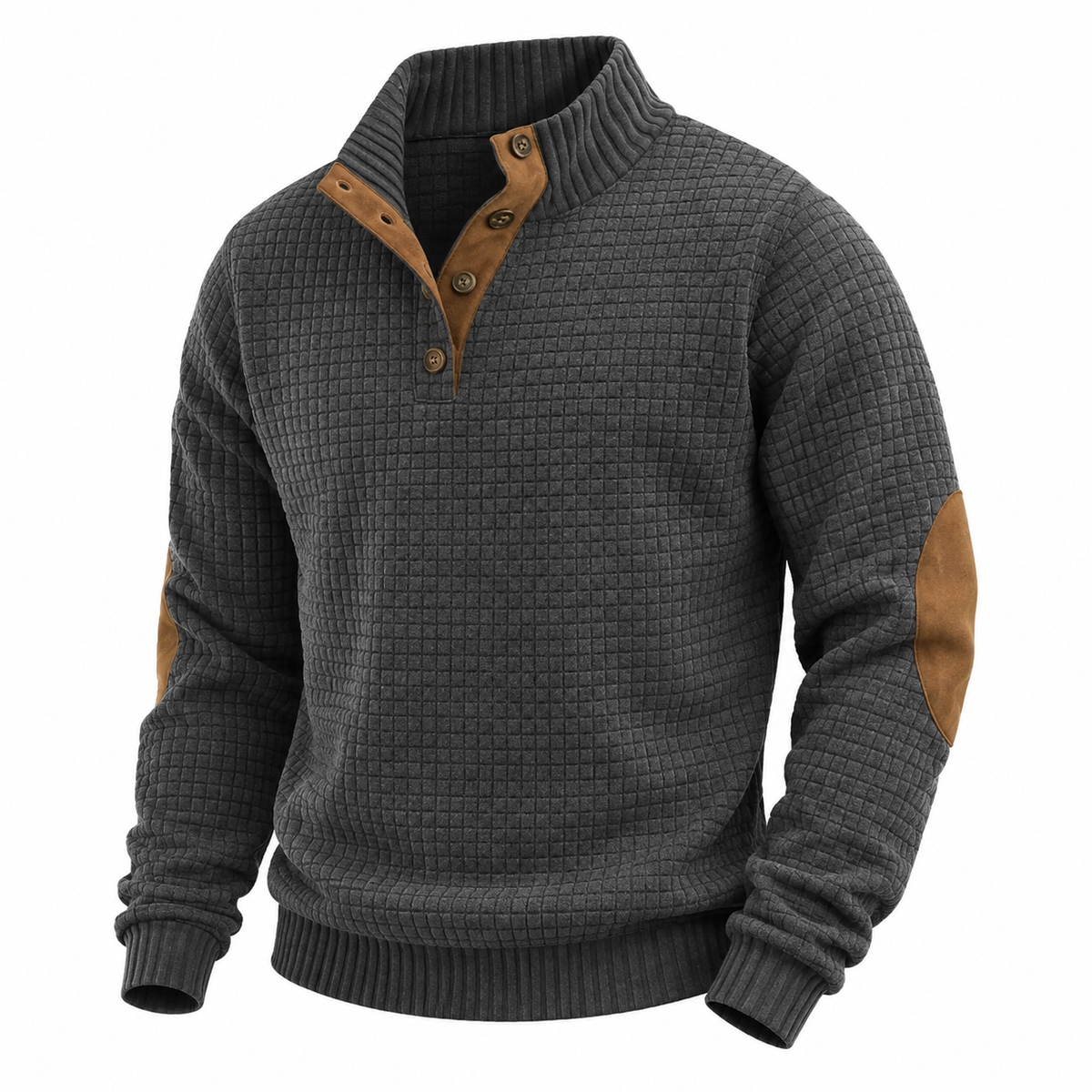 Men's Waffle Patchwork Sweatshirt