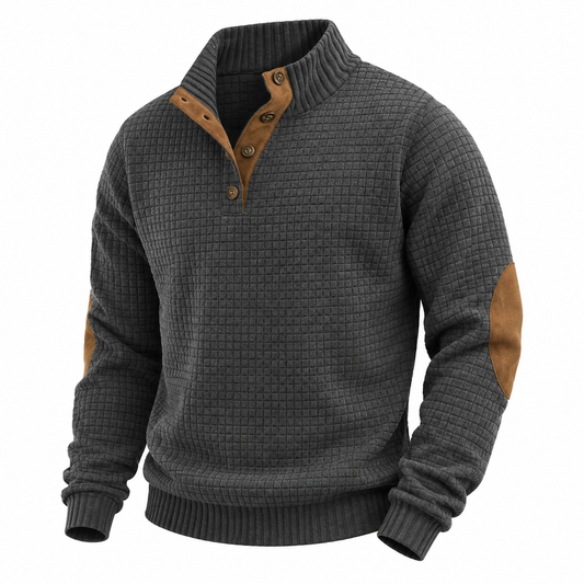 Men's Waffle Patchwork Sweatshirt