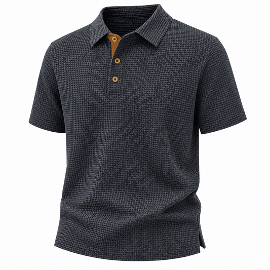 Men's Summer Waffle Polo-Lightweight, Textured, Modern Fit