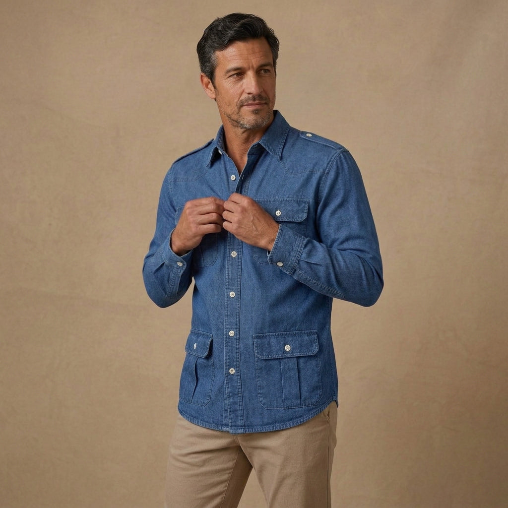 Vintage Washed Cotton Western Shirt