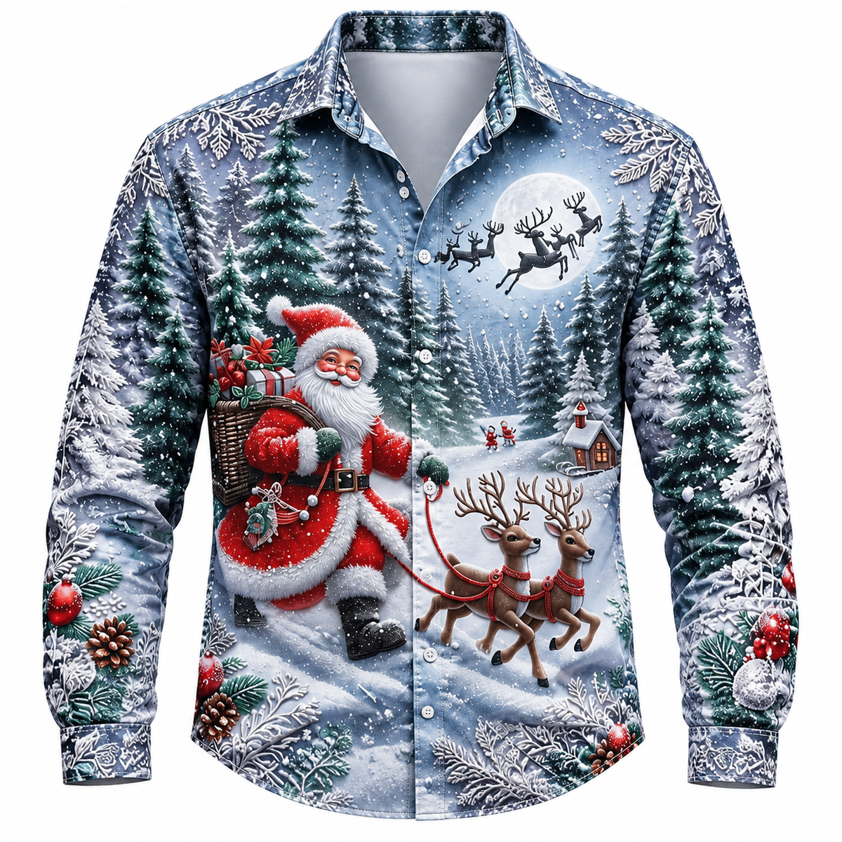 Men's Christmas Graphic Modern Shirt