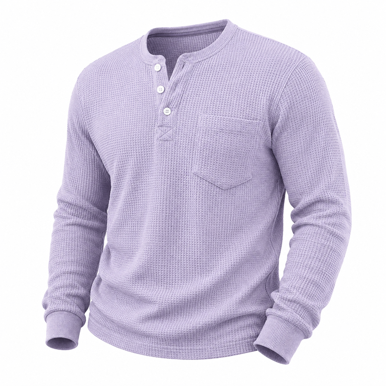 Soft Waffle Textured Button Henley