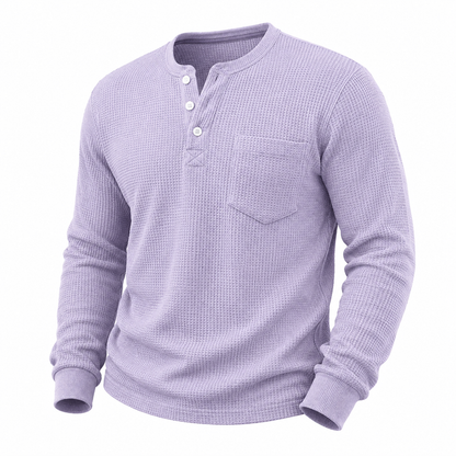 Soft Waffle Textured Button Henley