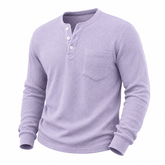 Soft Waffle Textured Button Henley
