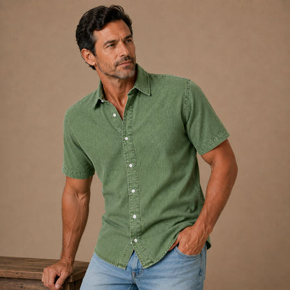 Vintage Washed Cotton Denim Shirt