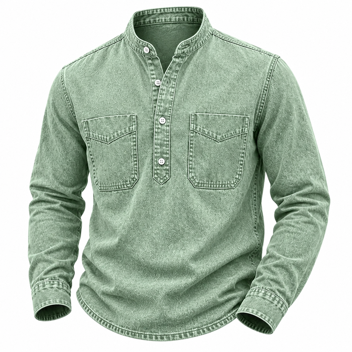 Vintage Washed Cotton Western Pocket Shirt