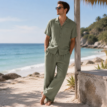 Casual Breathable Cotton Linen Outfit