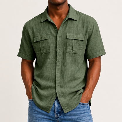 Men's Linen Shirt with Pocket