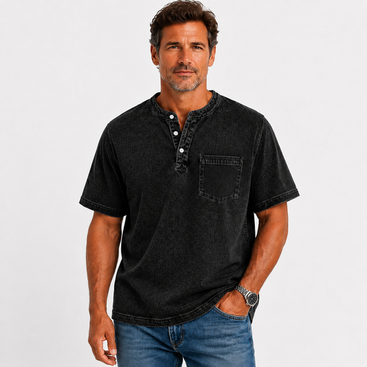 100% Cotton Henley T-Shirt