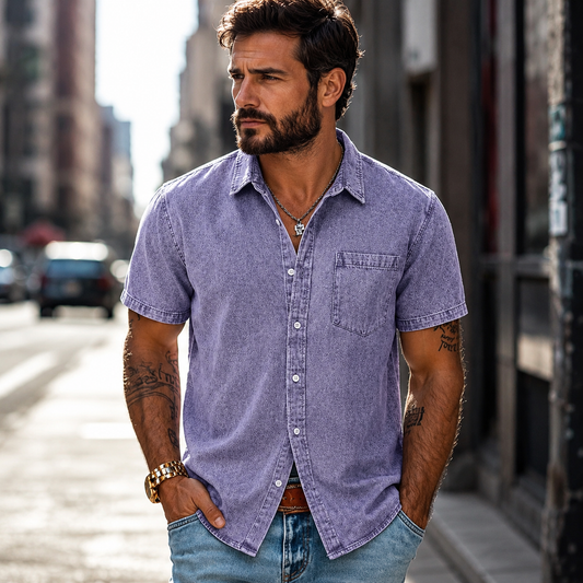 100% Cotton Acid Wash Shirt