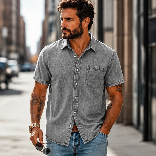 Comfortable Fit Washed Cotton Shirt