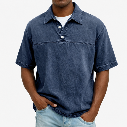Acid Wash 100% Cotton Polo Shirt