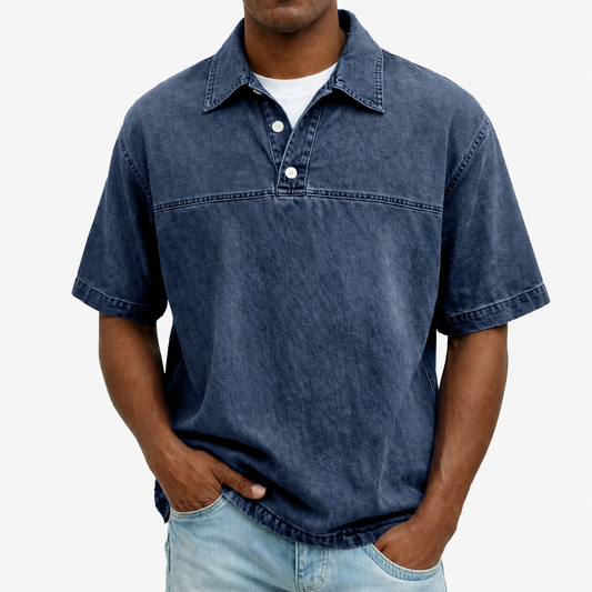 Acid Wash 100% Cotton Polo Shirt