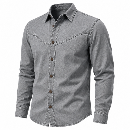 Broken-In Cotton Denim Shirt