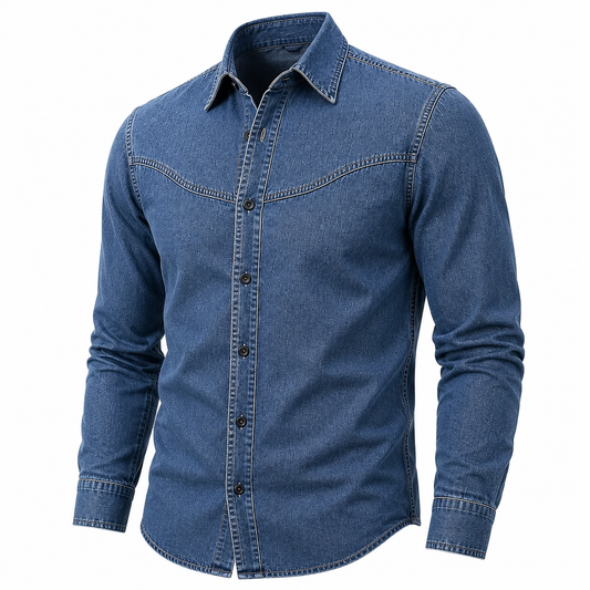 Relaxed Washed Cotton Button Up Shirt