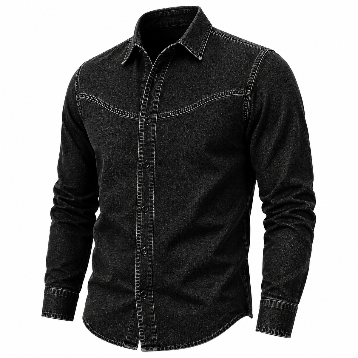 Relaxed Washed Cotton Button Up Shirt