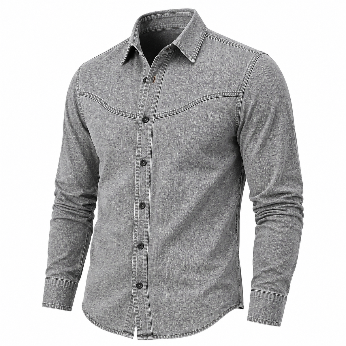 Relaxed Washed Cotton Button Up Shirt