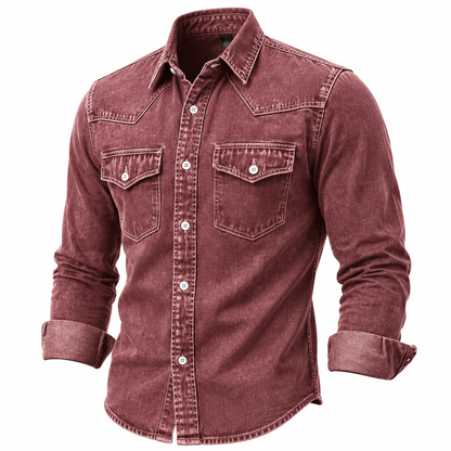 Vintage Washed Cotton Western Shirt