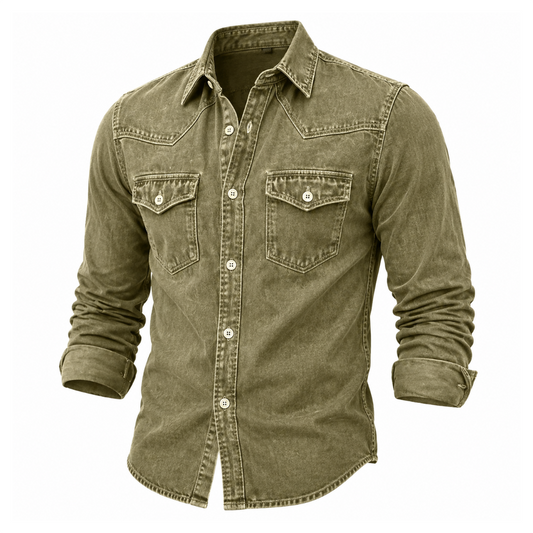 Vintage Washed Cotton Western Shirt